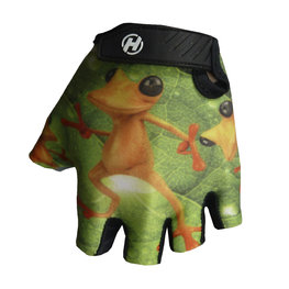 HAVEN Kolarskie rękawiczki z krótkimi palcami - DREAM KIDS - czarny/pomarańczowy/zielony