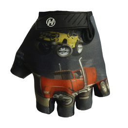 HAVEN Kolarskie rękawiczki z krótkimi palcami - DREAM KIDS - czerwony/żółty/czarny