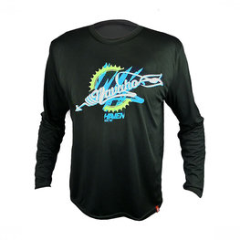 HAVEN Letnia koszulka kolarska z długim rękawem - NAVAHO LONG MTB - biały/czarny