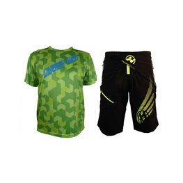 HAVEN Kolarska koszulka i spodnie MTB - CUBES NEO - zielony/czarny