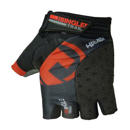 HAVEN Kolarskie rękawiczki z krótkimi palcami - SINGLETRAIL - czerwony/czarny