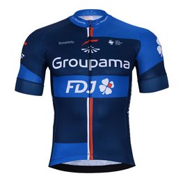 BONAVELO Krótka koszulka kolarska i spodenki - GROUPAMA FDJ 2025 - czarny/niebieski