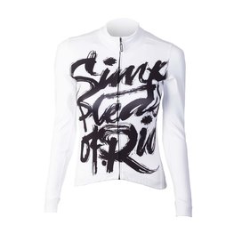 HOLOKOLO Zimowa koszulka kolarska z długim rękawem - STREETBEAT LADY WNT - biały/czarny