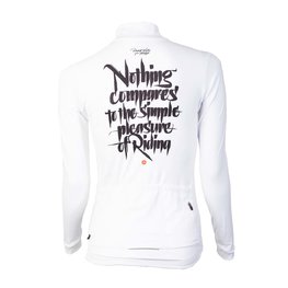 HOLOKOLO Zimowa koszulka kolarska z długim rękawem - STREETBEAT LADY WNT - biały/czarny