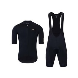 HOLOKOLO Krótka koszulka kolarska i spodenki - VICTORIOUS GOLD - czarny