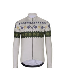 HOLOKOLO Koszulka kolarska z długim rękawem i spodnie - FROSTTRAIL WINTER - zielony/szary/czarny