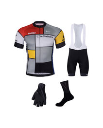 BONAVELO Kolarski mega zestaw - 1985 LA VIE CLAIRE - biały/kolorowy/czarny