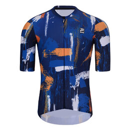 HOLOKOLO Krótka koszulka kolarska i spodenki - zestaw - pomarańczowy/czarny/niebieski