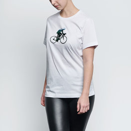 NU. BY HOLOKOLO Kolarska koszulka z krótkim rękawem - BEHIND BARS - biały/zielony