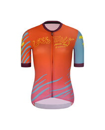 RIVANELLE Krótka koszulka kolarska i spodenki - LESS TALK - czerwony/czarny/kolorowy