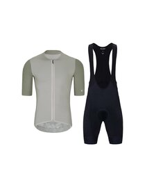 HOLOKOLO Krótka koszulka kolarska i spodenki -   - bordowy/szary/czarny