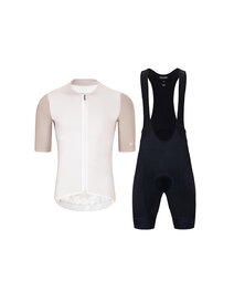 HOLOKOLO Krótka koszulka kolarska i spodenki - PERFORMANCE - czarny/beżowy