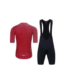 HOLOKOLO Krótka koszulka kolarska i spodenki - EYELET - bordowy