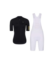 RIVANELLE Krótka koszulka kolarska i spodenki - VICTORIOUS GOLD LADY - czarny/złoty