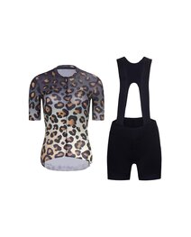 RIVANELLE Krótka koszulka kolarska i spodenki - WILDCAT  - brązowy/czarny