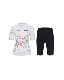 RIVANELLE BY HOLOKOLO Krótka koszulka kolarska i spodenki - MAAPPI ELITE - żółty/biały