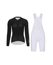 HOLOKOLO Krótka koszulka kolarska i spodenki - VICTORIOUS ELITE - biały/czarny