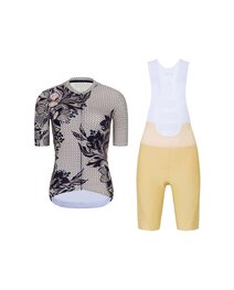 RIVANELLE Krótka koszulka kolarska i spodenki - BAROC - czarny/beżowy
