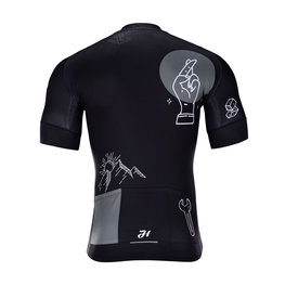 HOLOKOLO Koszulka kolarska z krótkim rękawem - BLACK OUT - biały/czarny