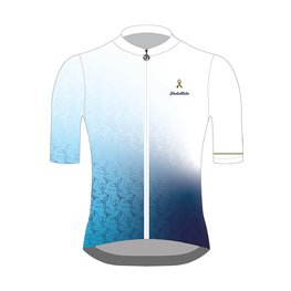 HOLOKOLO Koszulka kolarska z krótkim rękawem - PEACE - biały/niebieski