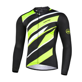MONTON Letnia koszulka kolarska z długim rękawem - FERNWAR SUMMER - czarny/zielony