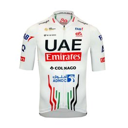 PISSEI Koszulka kolarska z krótkim rękawem - UAE TEAM EMIRATES 2024 - czarny/czerwony/biały