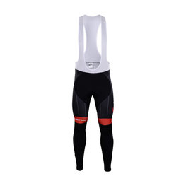 Długie spodnie kolarskie z szelkami - TREK 2018 SUMMER - czarny/czerwony