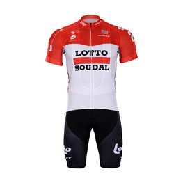 BONAVELO Krótka koszulka kolarska i spodenki - LOTTO 2018 - biały/czarny/czerwony