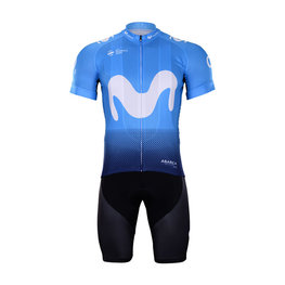 BONAVELO Krótka koszulka kolarska i spodenki - MOVISTAR 2018 - czarny/niebieski