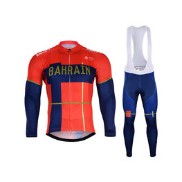 BONAVELO Zimowa kolarska koszulka i spodnie - B. MERIDA 2019 WNT - niebieski/czerwony