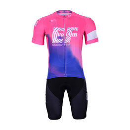 BONAVELO Krótka koszulka kolarska i spodenki - EDUCATION FIRST 2019 - czarny/różowy/niebieski