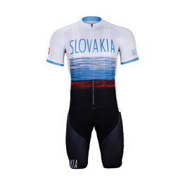 BONAVELO Krótka koszulka kolarska i spodenki - SLOVAKIA 2019 - czarny/biały