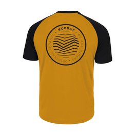 ROCDAY Koszulka kolarska z krótkim rękawem - GRAVEL - żółty/czarny