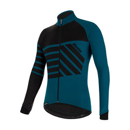SANTINI Zimowa koszulka kolarska z długim rękawem - SVOLTA WINTER - czarny/niebieski