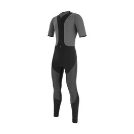 SANTINI Długie spodnie kolarskie z szelkami - VEGA GRIDO WINTER - szary/czarny