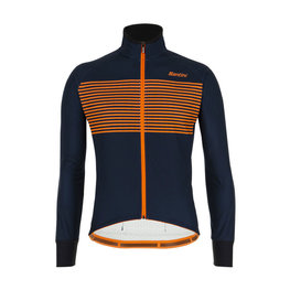 SANTINI Kolarska ocieplana kurtka - COLORE - niebieski/pomarańczowy