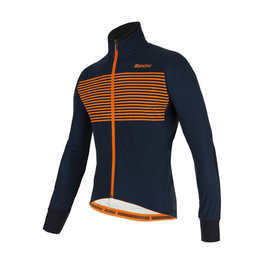 SANTINI Kolarska ocieplana kurtka - COLORE - niebieski/pomarańczowy