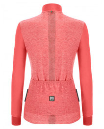 SANTINI Zimowa koszulka kolarska z długim rękawem - COLORE PURO LADY W - różowy