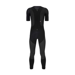 SANTINI Długie spodnie kolarskie z szelkami - VEGA DRY - czarny/antracyt