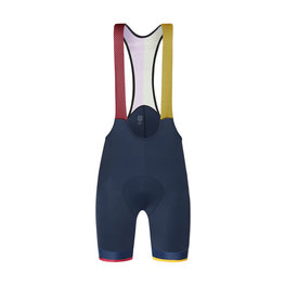 SANTINI Krótkie spodnie kolarskie z szelkami - LA VUELTA 2018 - żółty/czerwony/czarny