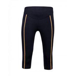 SANTINI Kolarskie spodnie 3/4 bez szelek - WORUN LADY - pomarańczowy/czarny