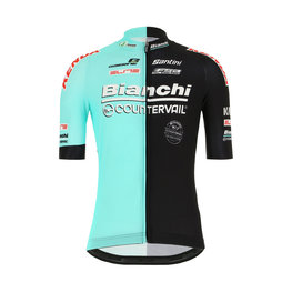 SANTINI Koszulka kolarska z krótkim rękawem - TEAM BIANCHI 2019 - czarny/turkusowy