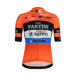 SANTINI Koszulka kolarska z krótkim rękawem - NIPPO FANTINI 2019 - niebieski/czarny/pomarańczowy/biały
