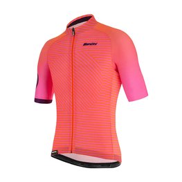 SANTINI Koszulka kolarska z krótkim rękawem - KARMA MILLE - różowy/pomarańczowy