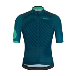 SANTINI Koszulka kolarska z krótkim rękawem - KARMA MILLE - niebieski/zielony