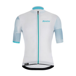 SANTINI Koszulka kolarska z krótkim rękawem - MITO SPILLO - jasnoniebieski/biały