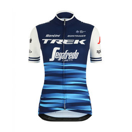 SANTINI Koszulka kolarska z krótkim rękawem - TREK 2019 BLEND LADY - niebieski/biały