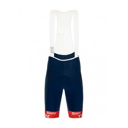 SANTINI Krótkie spodnie kolarskie z szelkami - TREK SEGAFREDO 2022 ORIGINAL - czerwony/niebieski