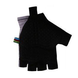 SANTINI Kolarskie rękawiczki z krótkimi palcami - UCI RAINBOW - szary