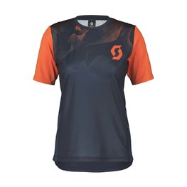 SCOTT Koszulka kolarska z krótkim rękawem - TRAIL VERTIC SS LADY - niebieski/pomarańczowy